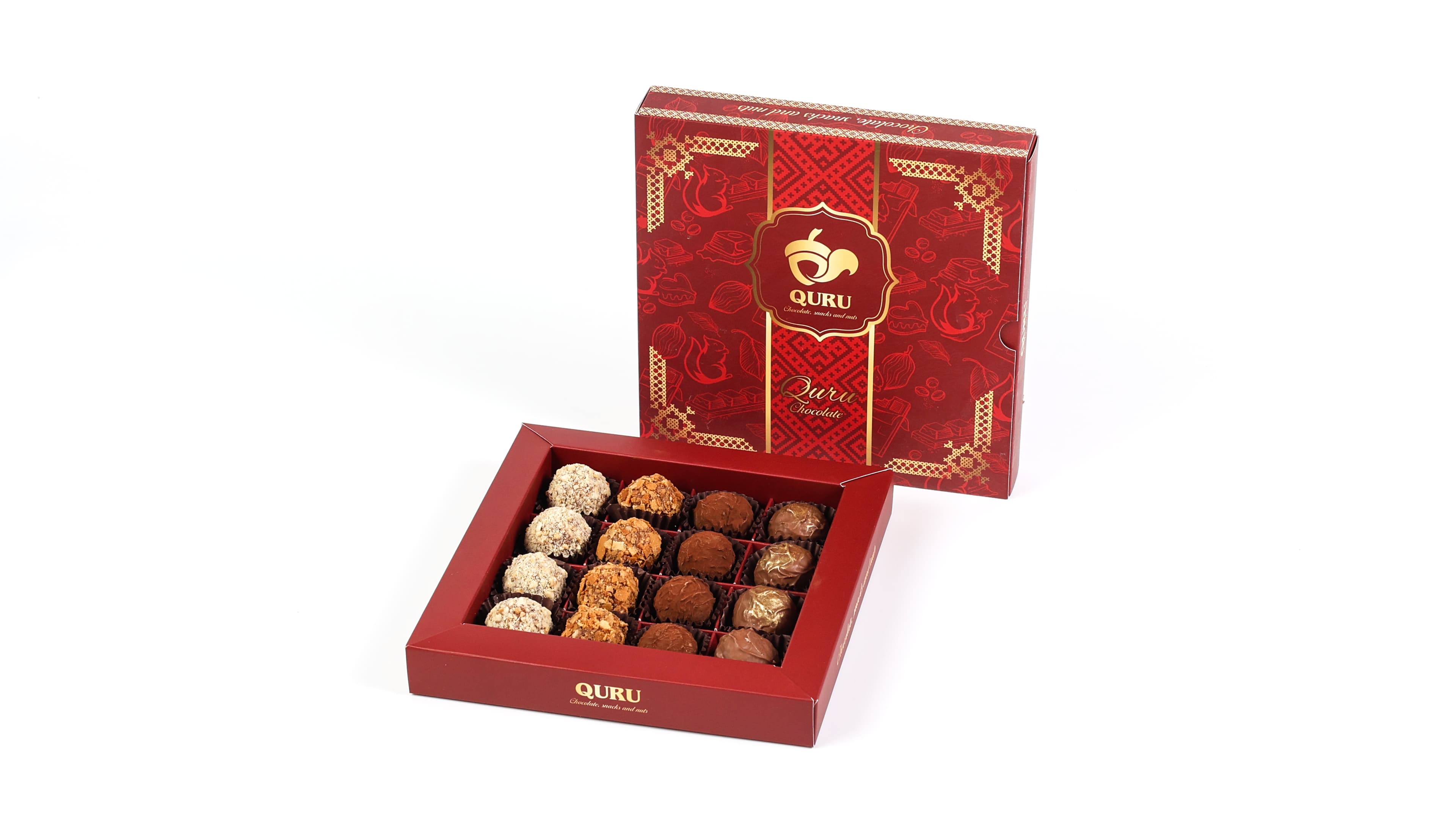 16 xanalı premium şokolad qutusu (trüfel)